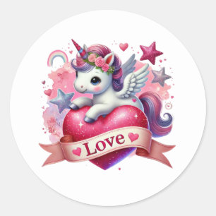Adesivo Lindo unicórnio de amor do Dia dos Namorados