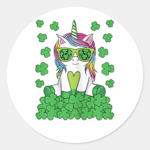 Adesivo Lindo Unicórnio Leprechaun do Dia de São Patrício 