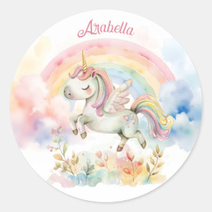 Adesivo Lindo Unicórnio Pastel e Arco-íris