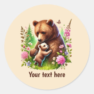 Adesivo Lindo ursinho de mensagem de bebê da mamãe
