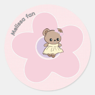 Adesivo Lindo ursinho panda princesa rosa estilo kpop