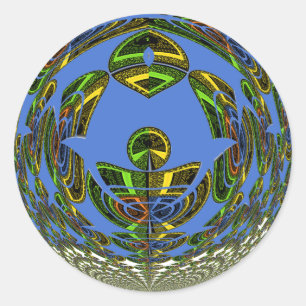 Adesivo Lindo Vetor Étnico Tradicional Africano Azul