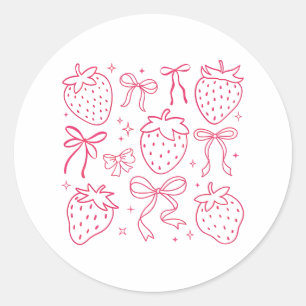 Adesivo Lindos Arcos de Morango Rosa Kawaii Coquette