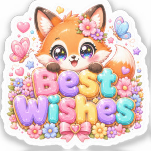 Adesivo Lindos Desejos Kawaii Melhor Raposa Nome Flora Ros