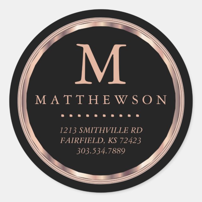 Adesivo Lindos rótulos Rosa Dourados e negros (Frente)