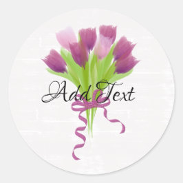 Adesivo Lindos Tulipas Rosa e Roxo Adicionar Texto