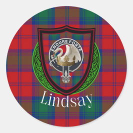 Adesivo Lindsay Scottish Clan Tartan & Crest