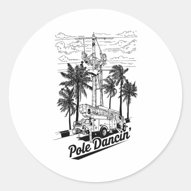 Adesivo Lineman Le Dancin' Electrician Gift For Men Husban (Frente)