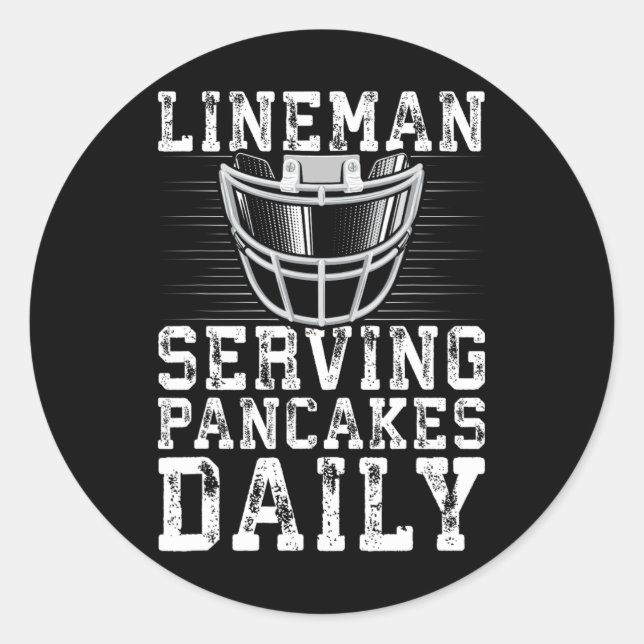 Adesivo Lineman Servindo Pancakes Daily Football Lineman (Frente)