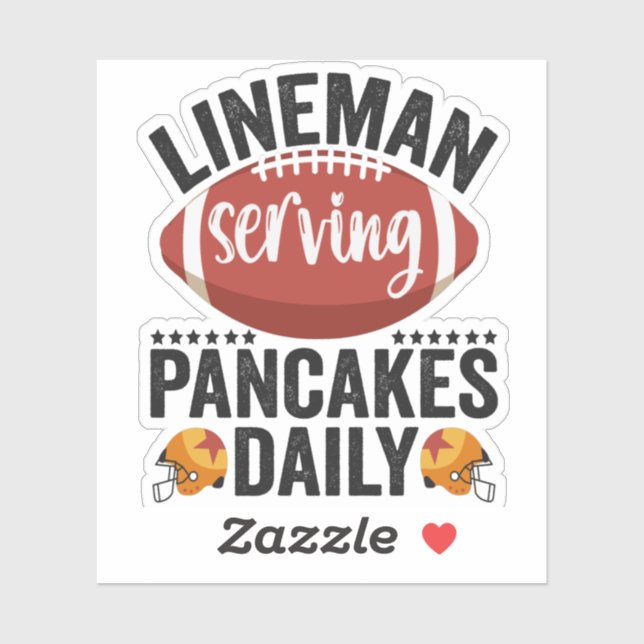 Adesivo Lineman Servindo Pancakes Daily Funny Football Gif (Folha)
