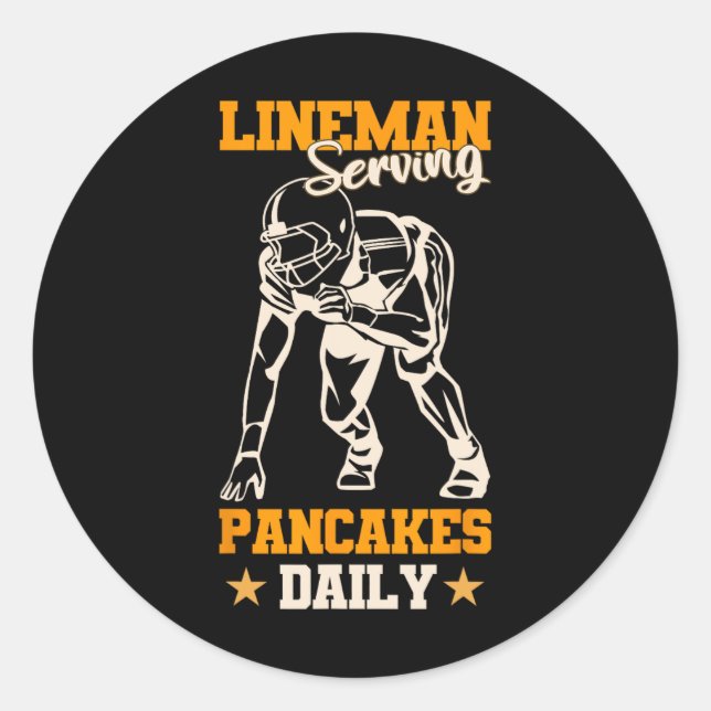 Adesivo Lineman Servindo Pancakes Diariamente Engraçado Jo (Frente)