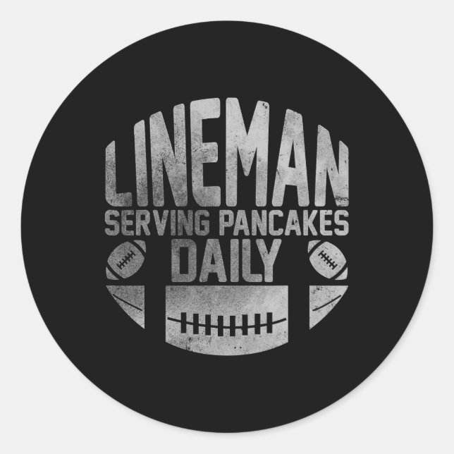Adesivo Lineman Servindo Pancakes Diariamente Engraçado Li (Frente)
