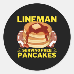 Adesivo Lineman Servindo Pancakes Football Lineman