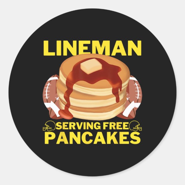 Adesivo Lineman Servindo Pancakes Football Lineman (Frente)
