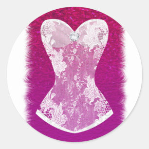 Adesivo Lingerie Glam Rosa e Branco Favor de Chuva Moderno