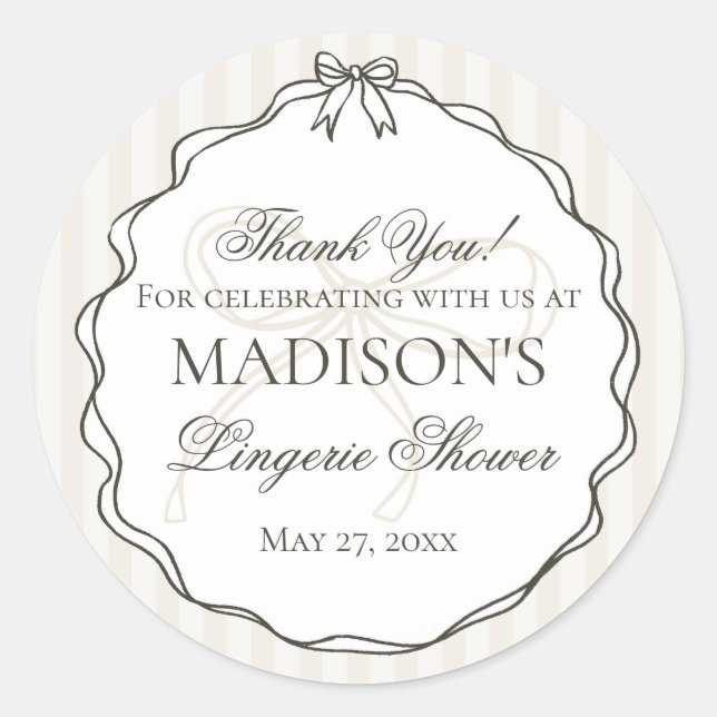 Adesivo Lingerie Preta Favor para Festa de Despedida de So (Frente)