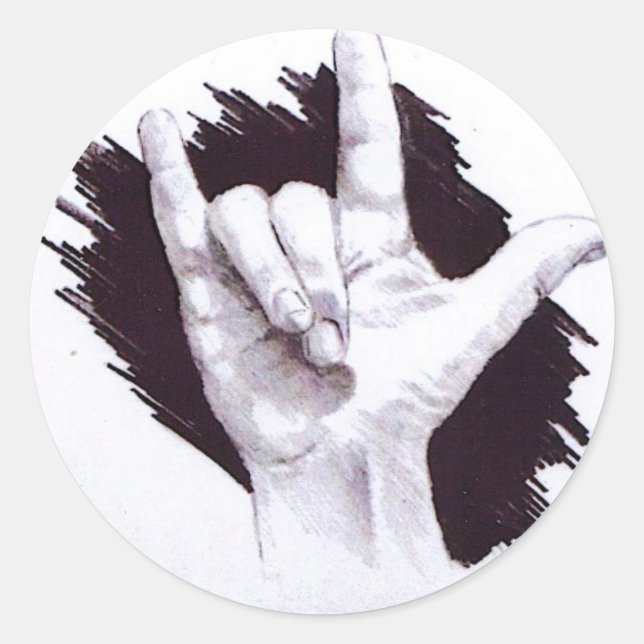 ADESIVO LÍNGUA DE SINAIS AMERICANOS EU TE AMO (Frente)