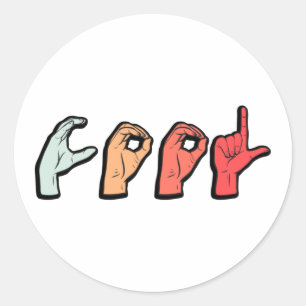 Adesivo Língua de Sinais Palavra ASL - Cultura Surda