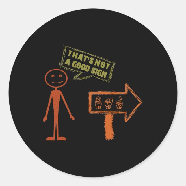 Adesivo Linguagem de Sinais ASL American Fala Consciência  (Frente)