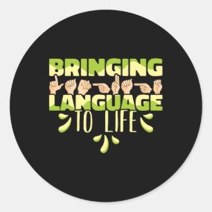 Adesivo Linguagem De Sinais Também Trazendo A Linguagem À