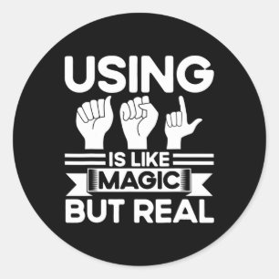 Adesivo Linguagem de Sinal ASL como Mágica mas surda real