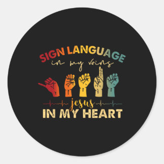 Adesivo Linguagem de Sinal de Jesus Cristo em Minhas Veias