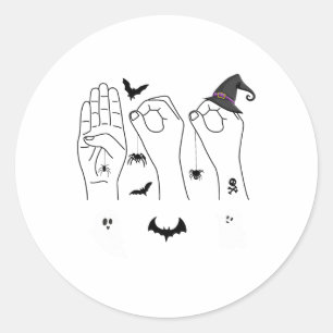 Adesivo Linguagem de Sinal de Mão das Halloween Orgulho Su