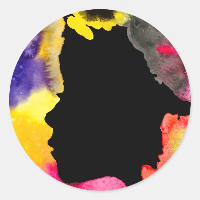 Adesivo Lingueira-girassol silhoute aquarela (Frente)