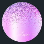 Adesivo Lingueta Roxa Monograma Nome Luxury Girly<br><div class="desc">Folha fina Roxa Folha Metálica Brilhante Metálica Esmagada Monograma de Metal Monograma Nome do Grupo de Identificação do Vinheta do Grupo. Isto faz o doce e perfeito aniversário de 16 anos, casamento, chá de panela, aniversário, chá de fraldas ou festa de solteira presente para alguém que ama luxo de luxo...</div>