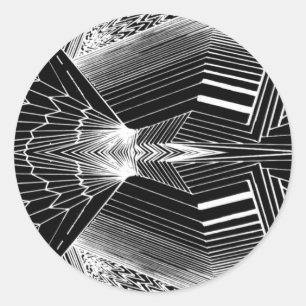 Adesivo Linha arte geométrica design preto & do branco do