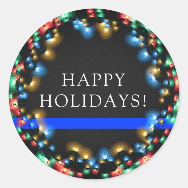 Adesivo Linha Azul fina Cores de NatalLuzes de Fúria Políc (Frente)