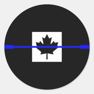 Adesivo Linha Azul Fino no Decor de Bandeira Canadense