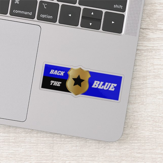 Adesivo Linha Azul Fino, Polícia Deus abençoe (Detalhe)