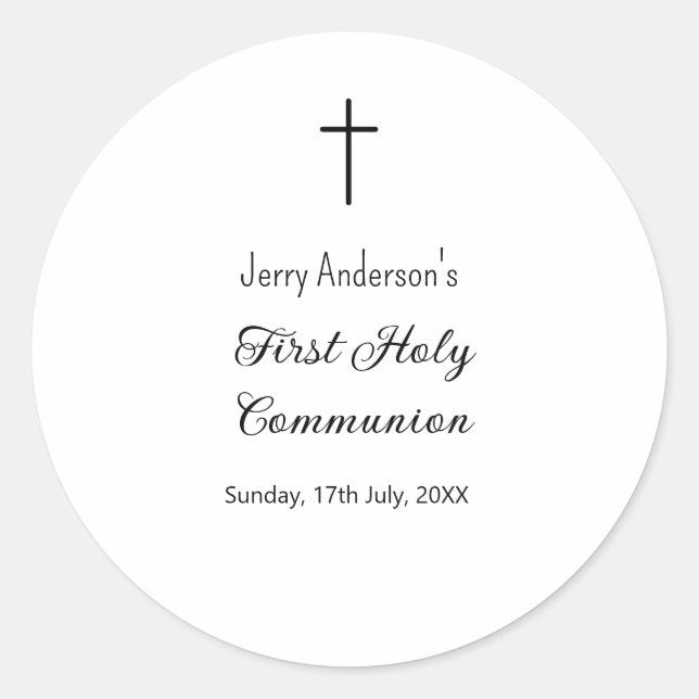 Adesivo Linha católica de primeira comunhão simples QR mín (Frente)