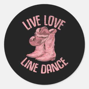 Adesivo Linha Dançando Cowboy Boots Hat Line Dancer Line D