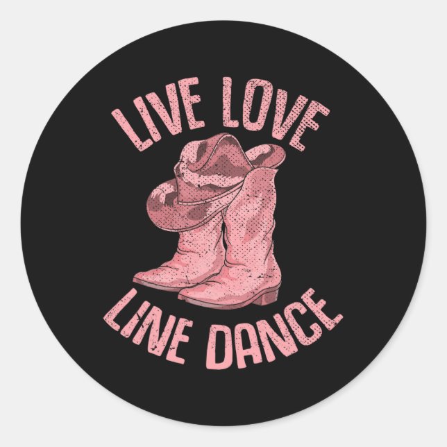 Adesivo Linha Dançando Cowboy Boots Hat Line Dancer Line D (Frente)