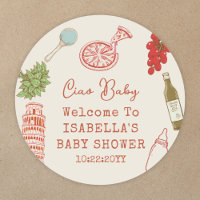 Linha de Arte Ciao Baby Pizza Italiana Chá de Bebê