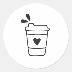 Adesivo Linha de Arte de Xícara de Café