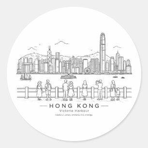 Adesivo Linha de Arte do Porto de Vitória de Hong Kong
