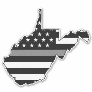Adesivo Linha de Cinzas fina Flag West Virginia