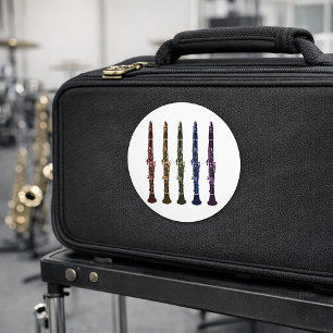 Adesivo Linha de Clarinete Colorida Presente para Amante d