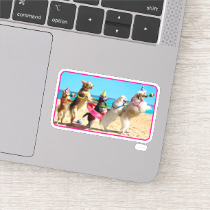 Adesivo Linha de Conga de Festa de aniversário de Cachorro