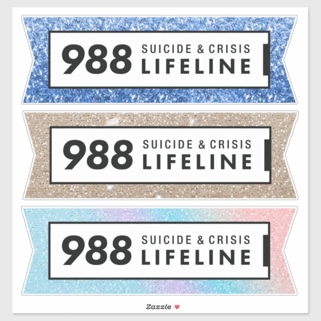 Adesivo Linha de crise suicida 988 (Folha)