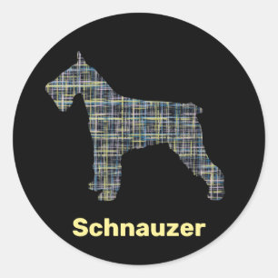 Adesivo Linha de Grade Amarela e Preta do Cachorro Schnauz