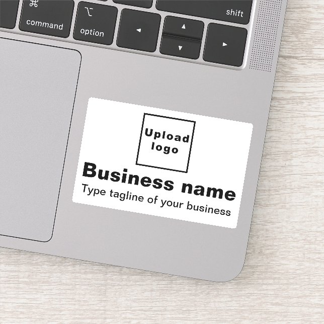 Adesivo Linha de Negócio no Retângulo Branco Vinil Sticker (Detalhe)