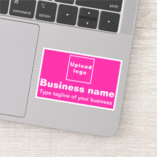 Adesivo Linha de Negócio no Retângulo Rosa vinil Sticker