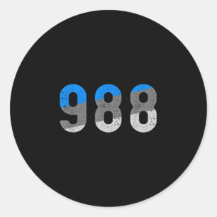 Adesivo linha de prevenção 988 conscientização sobre saúde