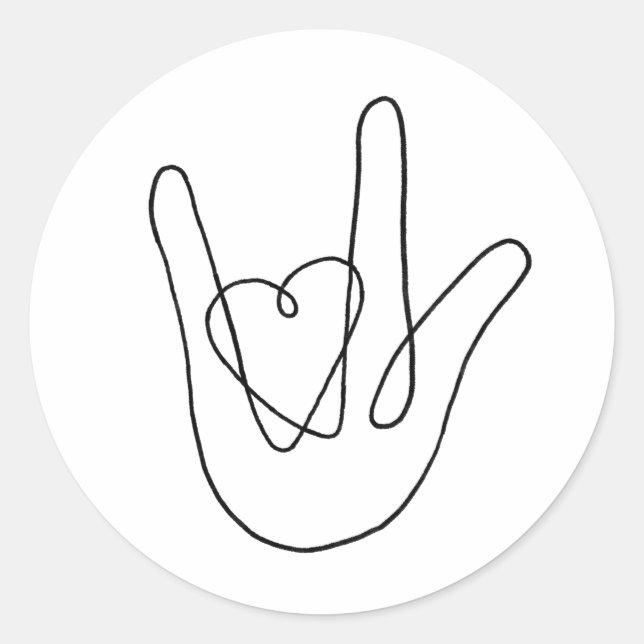 Adesivo Linha de Solteiro de Linguagem de Sinais Minimalis (Frente)
