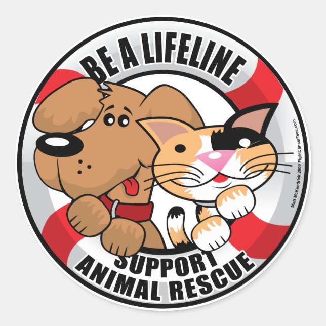 Adesivo Linha de vida: apoio ao resgate de amimal (Frente)
