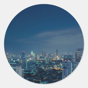 Adesivo Linha do horizonte de Bangkok em panorama noturno